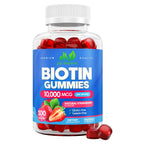 Biotin 10,000mcg Gummies for Hair Growth, Skin & Nails (100 Count) | 2x Maximum Strength Biotin Vitamins for Women & Men - Gluten-Free, Vegan, Great Tasting Strawberry Flavor