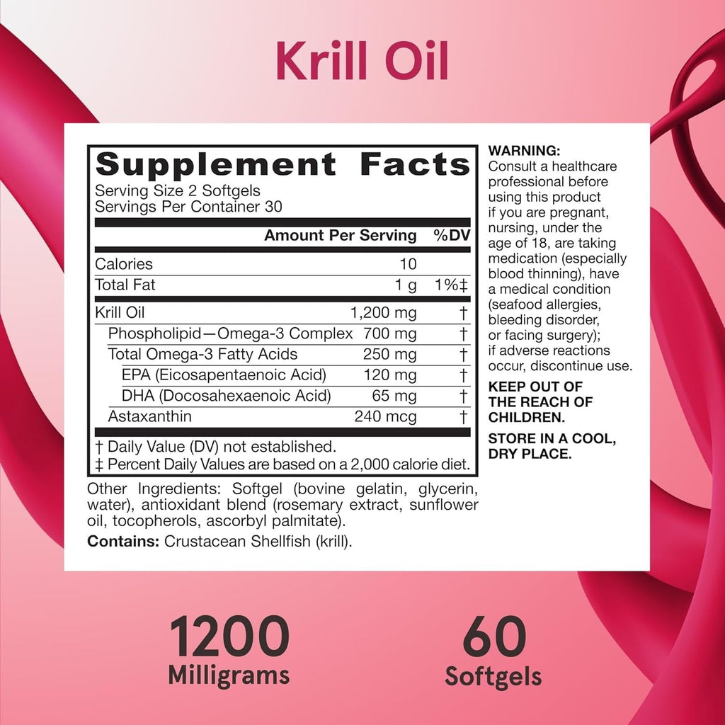 Buy now Jarrow Formulas Krill Oil - Phospholipid Omega-3 Complex with Astaxanthin - 60 Softgels - 30 Servings - Supports Lipid Management, Metabolism, Brain & Heart Health - EPA & DHA - Gluten Free - Non-GMO at indiglob india