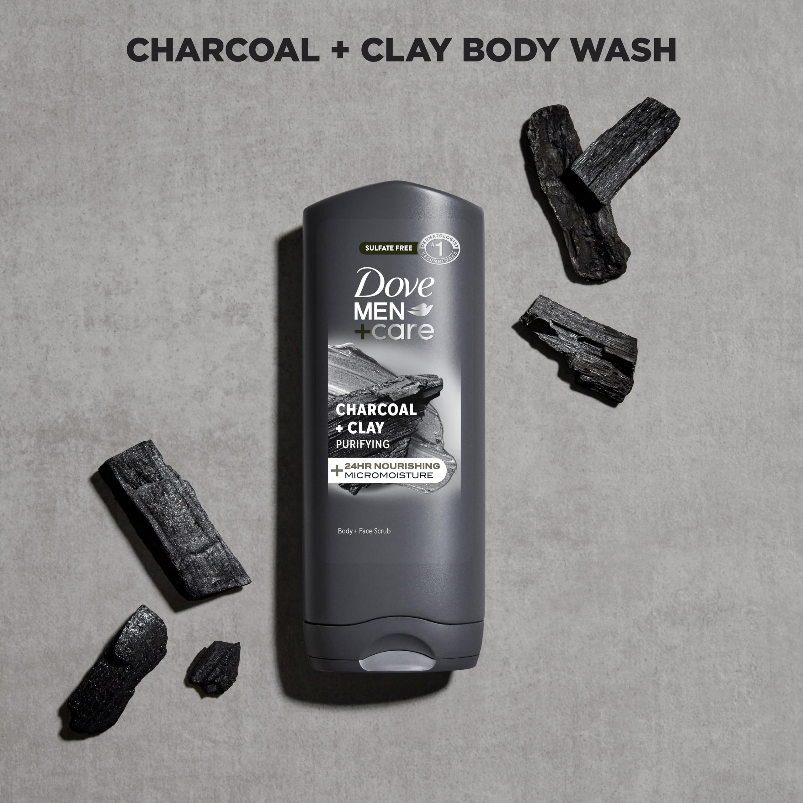 Buy now DOVE MEN + CARE Purifying Charcoal + Clay Body and Face Wash with 24-Hour Nourishing Micromoisture Technology Body Wash for Men, 13.5 oz at indiglob india