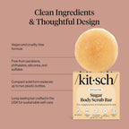 Buy now Kitsch Exfoliating Sugar Scrub for Body â€“ All Natural Body Scrub Bar Soap for Smooth, Hydrated & Glowing Skin - Vegan Soap Bar Exfoliator for Men and Women - Made in the USA - 4 oz at indiglob india