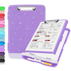Buy now Sooez Clipboard with Storage, Clip Board 8.5 x 11 with Pen Holder, Plastic Organization Case Box for Letter Legal A4 Size Paper, Low Profile Clip, Nurses Teachers Must Haves, School & Office Supplies at indiglob india