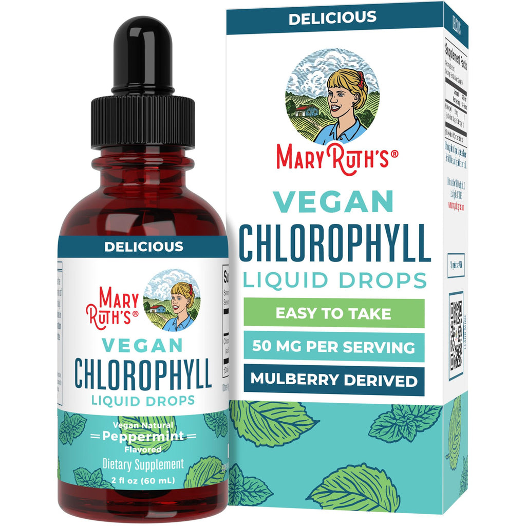 MaryRuth's Chlorophyll Liquid Drops, Delicious Minty Flavor, Vegan, 2 Fl Oz | Clean Label Project Certified®, Vegan, Non-Diluted Liquid Chlorophyll, Mulberry Derived Supplement for Ages 14+, Non-GMO
