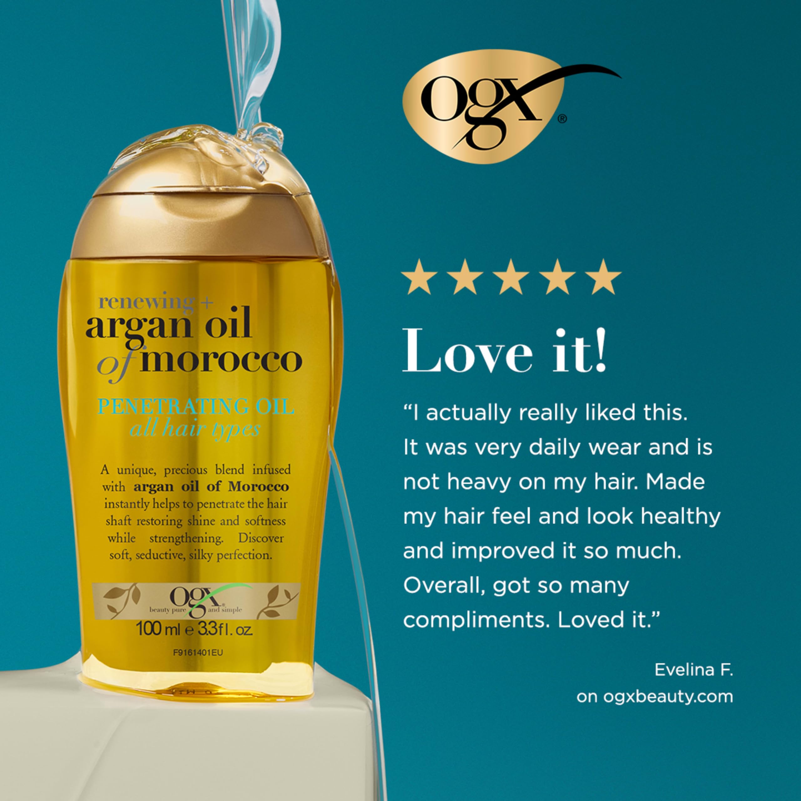 OGX Renewing + Argan Oil of Morocco Hair Oil, Extra Strength Penetrating Serum Treatment for Dry, Damaged, Frizzy, Curly & Coarse Hair, Cold-Pressed Argan_Oil, Shine, 3.3 Fl Oz (Pack of 6)