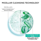 Garnier Micellar Water with Hyaluronic Acid, Facial Cleanser & Makeup Remover, Hydrating and Plumping, For All Skin Types, Vegan, Cruelty Free, 13.5 Fl Oz (400mL), 1 Count