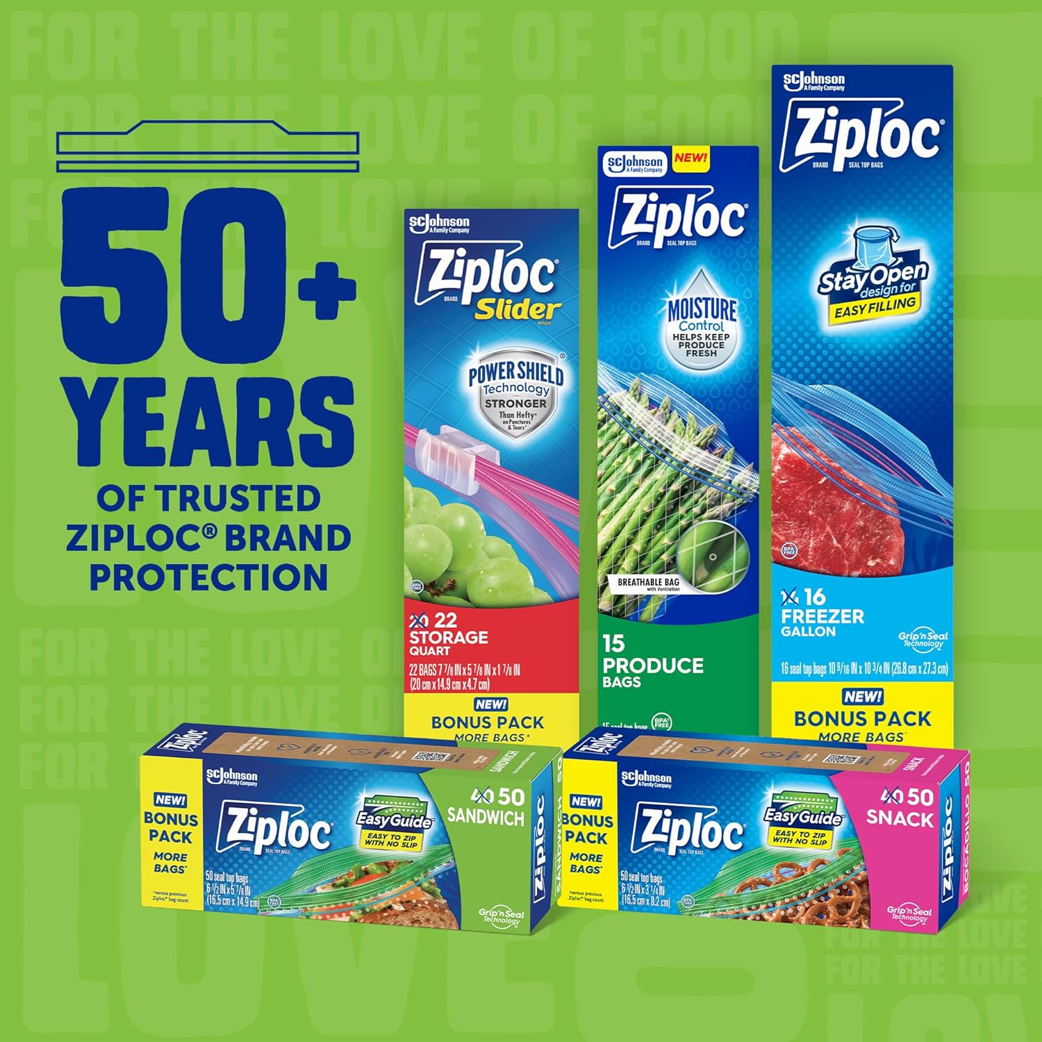 Buy now Ziploc XL Sandwich and Snack Bags with EasyGuide Texture, Plastic Storage Bags with Grip 'n Seal Technology, 90 Bags Total at indiglob india