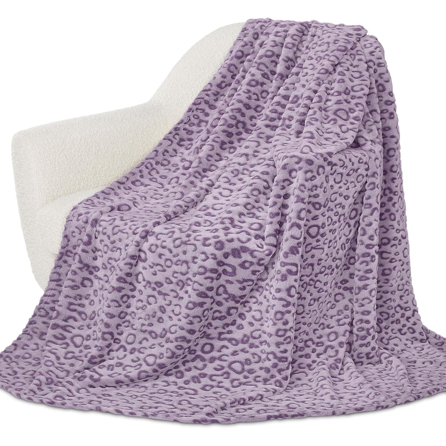 Buy now Fleece Cheetah Print Blanket Black Gray Small Kids Throw Blanket Lightweight Cozy Leopard Print Blanket Birthday Gifts for Teens Girls Boys Throw Size 50" x 60" (130 x 150 cm) Leopard Purple at indiglob india