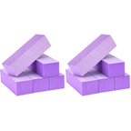 Maryton Nail Buffer Block, Medium/Fine Grit 100/180 Finishing Buffers for Acrylic Nails Gel Polish Nails, 3 Way Professional Pedicure Manicure Buffer Kits, 5 Count (Purple)