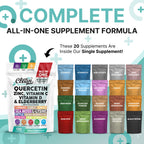 Q Defend Quercetin Supplement with Zinc Vitamin C Vitamin D Elderberry Turmeric Black Pepper Garlic Ginger Sea Moss Lysine Stinging Nettle Reishi Mushroom Immune Support 120 Capsules by Clean Nutra