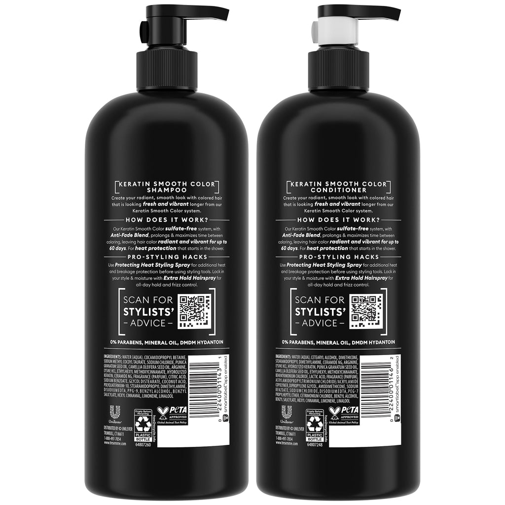 TRESemmé Shampoo and Conditioner Set, Keratin Smooth Color, 28 Oz Ea