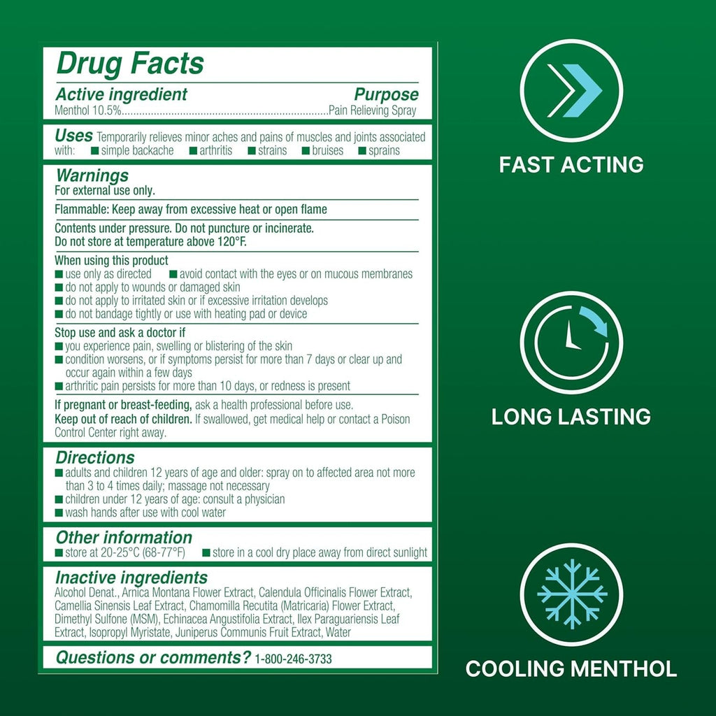 Buy now Biofreeze Pain Relief Spray, Arthritis Pain Reliever, Knee & Lower Back Pain Relief, Sore Muscle Relief, Neck Pain Relief, FSA Eligible, 2 Pack (4 FL OZ Biofreeze Menthol Spray) at indiglob india