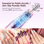 COSLUS C20 Cordless Nail Drill Electric File: Portable All-in-One Kit | Professional for Acrylic Gel Dip Powder Nails, Rechargeable Manicure & Pedicure Machine, Salon Home, Lightweight, Purple