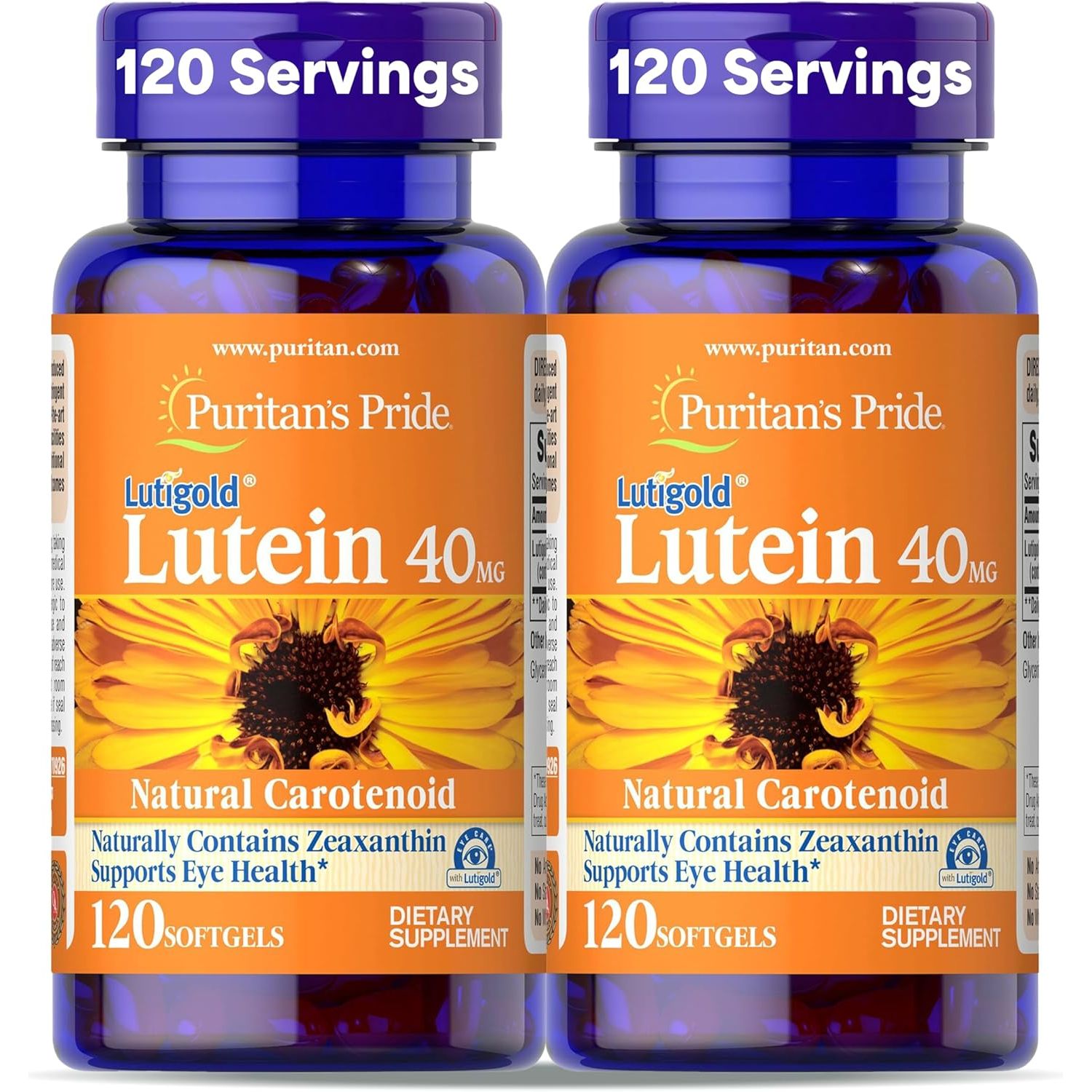 Buy now Puritan's Pride Premium Lutigoldâ„¢ Lutein Carotenoid 40mg with Zeaxanthin for Men and Women, Dietary Supplement for Eye Health Support, 8 Month Supply, 120 Easy-to-Swallow Softgels 240 Count (Pack of 1) at indiglob india