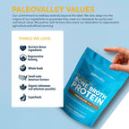 Paleovalley 100% Grass Fed Bone Broth Protein Powder, Chocolate | Collagen Rich, Digestive and Gut Health Support, Joint Support Hair, Skin and Nail Support, 13g Protein