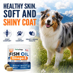Omega 3 for Dogs - 250 Fish Oil Chews for Dog Shedding & Allergy Relief