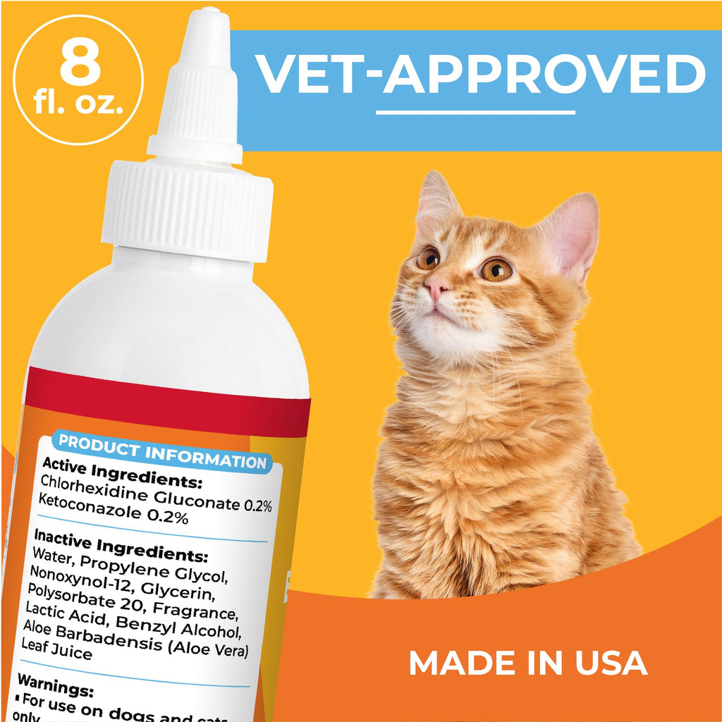 Paw Science Dog Ear Cleaner - Cat & Dog Ear Infection Treatment - Medicated Pet Ear Wash, Flush, and Cleaning Solution for Dogs and Cats - Remedy for Itchy Yeast Relief