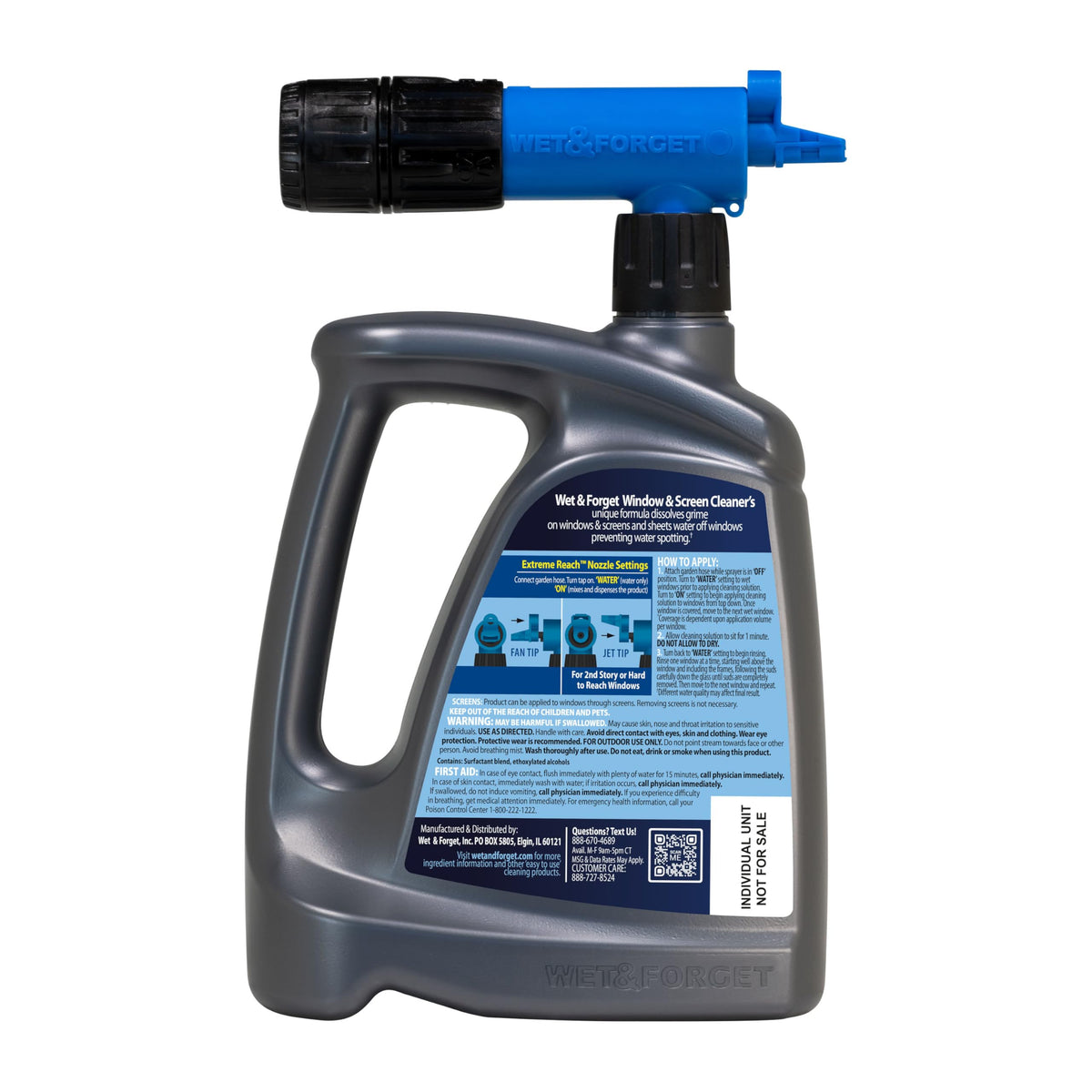 Wet & Forget Outdoor Window Cleaner & Screen Cleaner, 48 Oz, 2 Pack