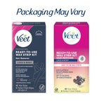 VEET Ready-To-Use Waxing Kit For Women | Wax Strips For Body Hair Removal, Wax Kit For Ingrown Hair Treatment, Personal Care Product, Hair Remover | 40ct Waxing Strips, 4ct Body Wipes