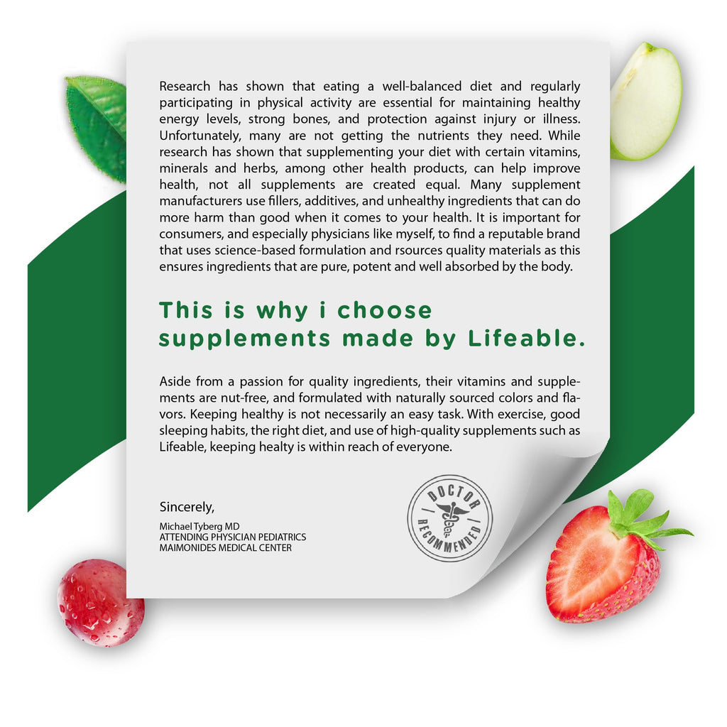 Lifeable Zinc Gummies for Women and Men, Maximum Strength 50 mg, 90 Ct