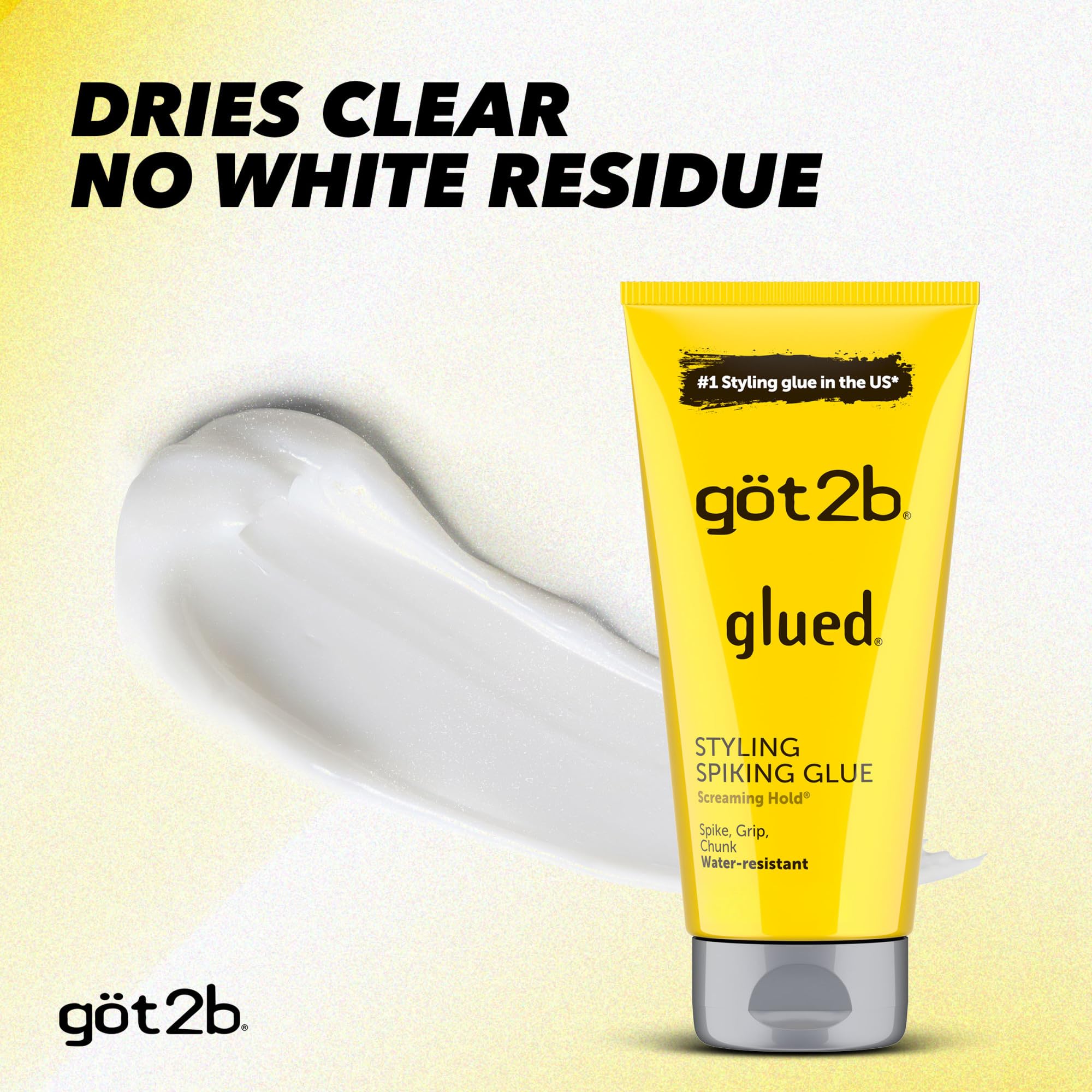 Got2B Glued Styling Spiking Hair Gel 2 - 6 oz tubes + 1 Travel 1.25 oz tube