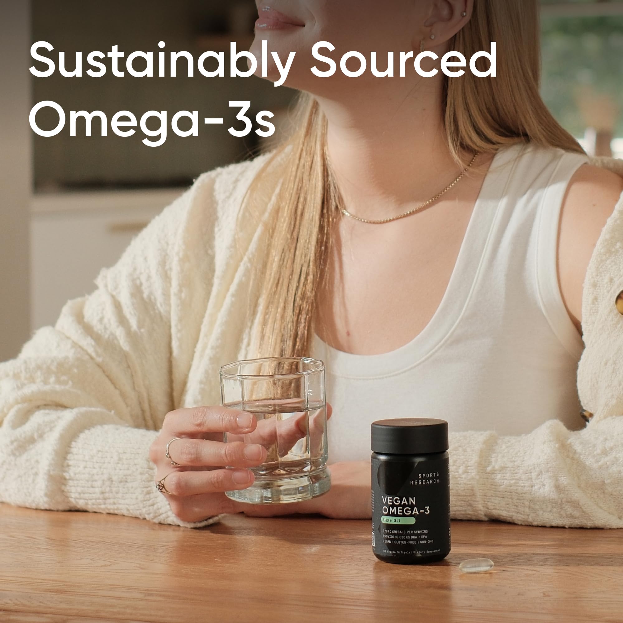 Sports Research® Vegan Omega-3 Algae Oil 1040mg, 60 Count Plantgels™ | Triglyceride Form EPA & DHA - Vegan, Non-GMO, Carrageenan-Free Softgel