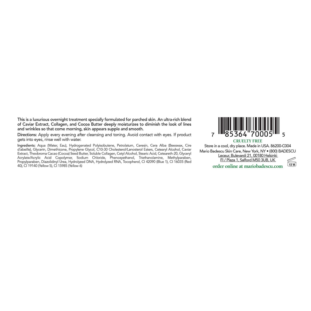 Buy now Mario Badescu Caviar Night Cream for Women Anti Aging Ultra-Rich Face Cream Formulated with Revitalizing Caviar Extract & Smoothing Elastin, Ideal for Dry or Sensitive Skin, 1 Oz at indiglob india