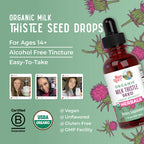 MARYRUTH'S USDA Organic Milk Thistle Seed Liquid Extract Drops, 1 fl oz