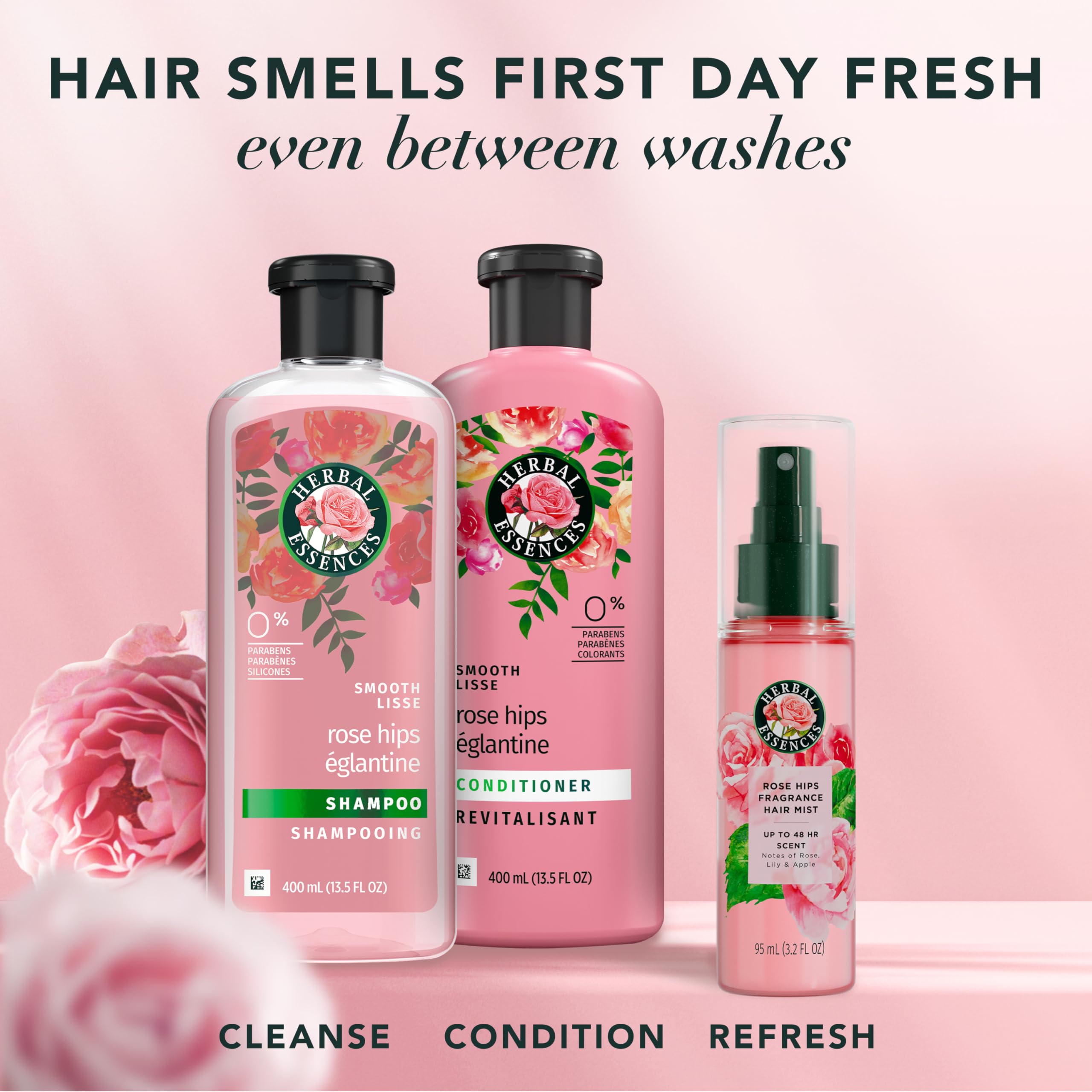 Herbal Essences Hair Perfume for Women, Rose Scent | Hair Mist Fragrance Spray, Frizz Control, 3.2 fl oz, for all Hair Types