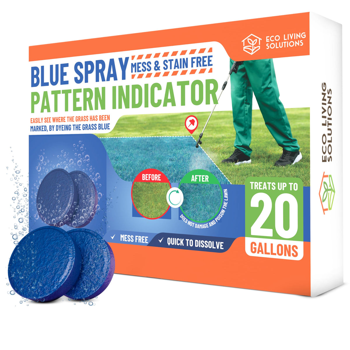 ECO LIVING SOLUTIONS Concentrated Blue Spray Pattern Indicator Tablets