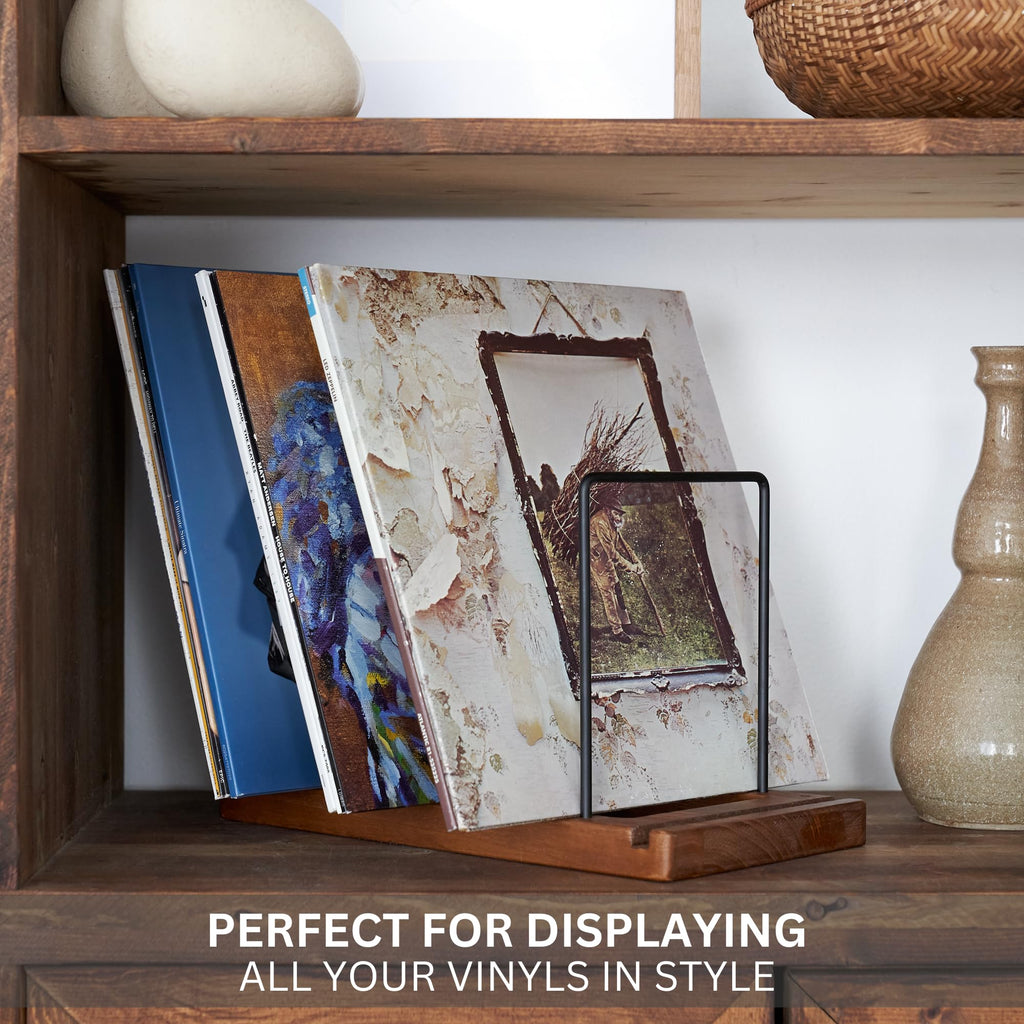 Decorative Vinyl Record Storage For Up to 75 Single Records - LP Holder