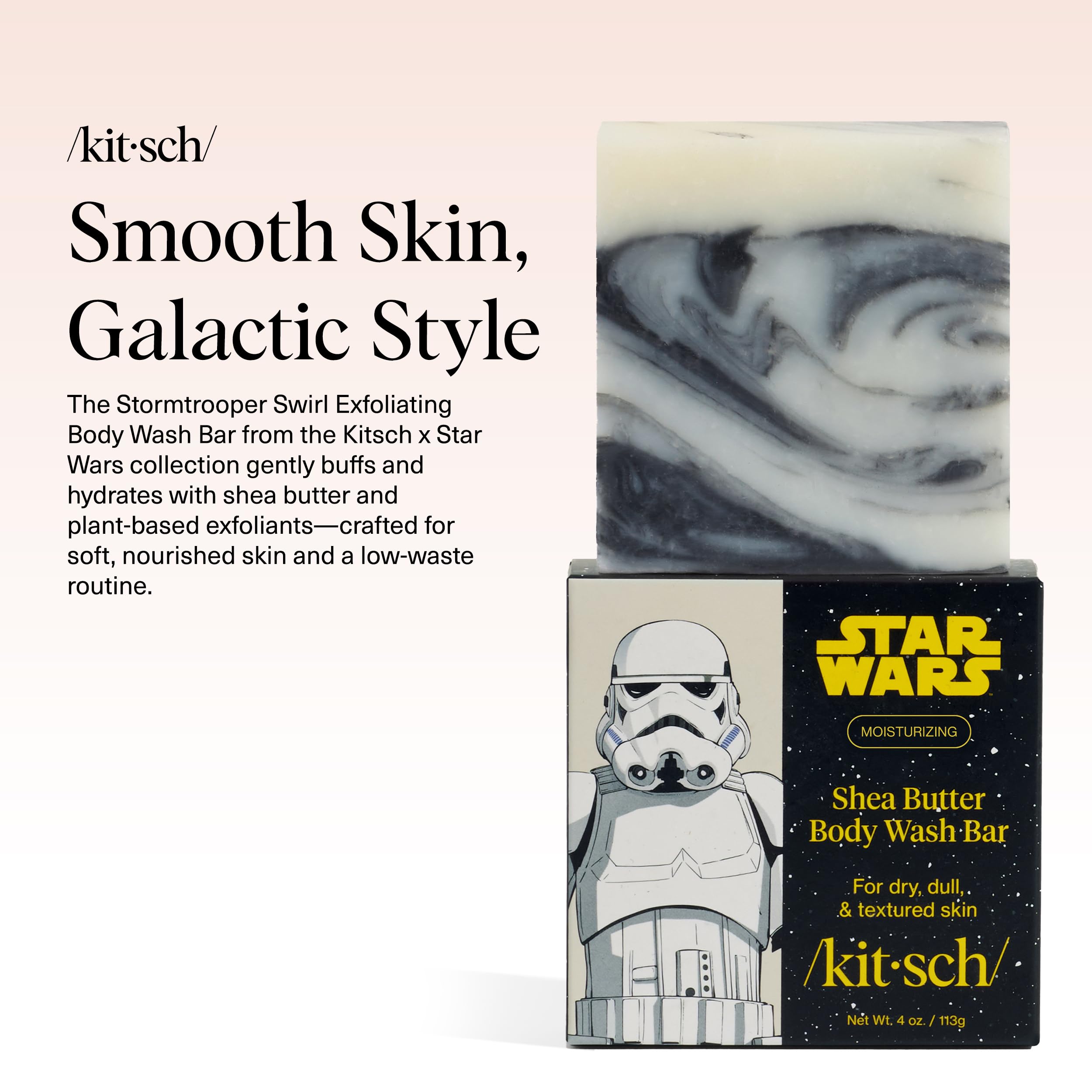 Buy now Kitsch Shea Butter Exfoliating Body Wash x Star Wars Stormtrooper Design â€“ Moisturizing Bar Soap & Gentle Soap Bar â€“ Hydrates, Softens & Soothes Skin â€“ Paraben, Silicone & Sulfate-Free - 4 oz at indiglob india