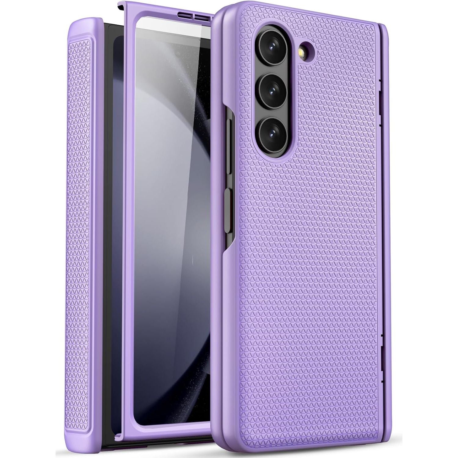 Buy now for Samsung Galaxy Z Fold 5 Case with Screen Protector & Hinge Protection, Slim Fit Shockproof Lightweight Durable Hard PC Cover Phone Case for Samsung Galaxy Z Fold 5 5G 2023, Black Z Fold 5 Slim Case Purple at indiglob india