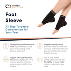 Buy now Copper Compression Foot Sleeves - Plantar Fasciitis, Achilles, Ankle Support Brace Socks - Day / Night Relief from Heel Spurs, Arch Pain, Swelling, Soccer Injuries, Golf, Running - 1 Pair Black - L at indiglob india
