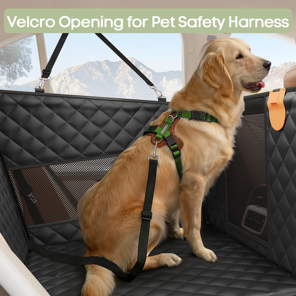 Dog Car Seat for Large Medium Dogs, Hard Bottom Back Seat Extender