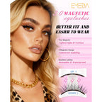EMEDA Magnetic Eyelashes Natural Look No Glue Reusable Magnetic Lashes with Applicator, Faux Mink Lashes Lightweight & Comfortable for Women Sensitive Eyes Daily Makeup with Mirror Case (Natural)