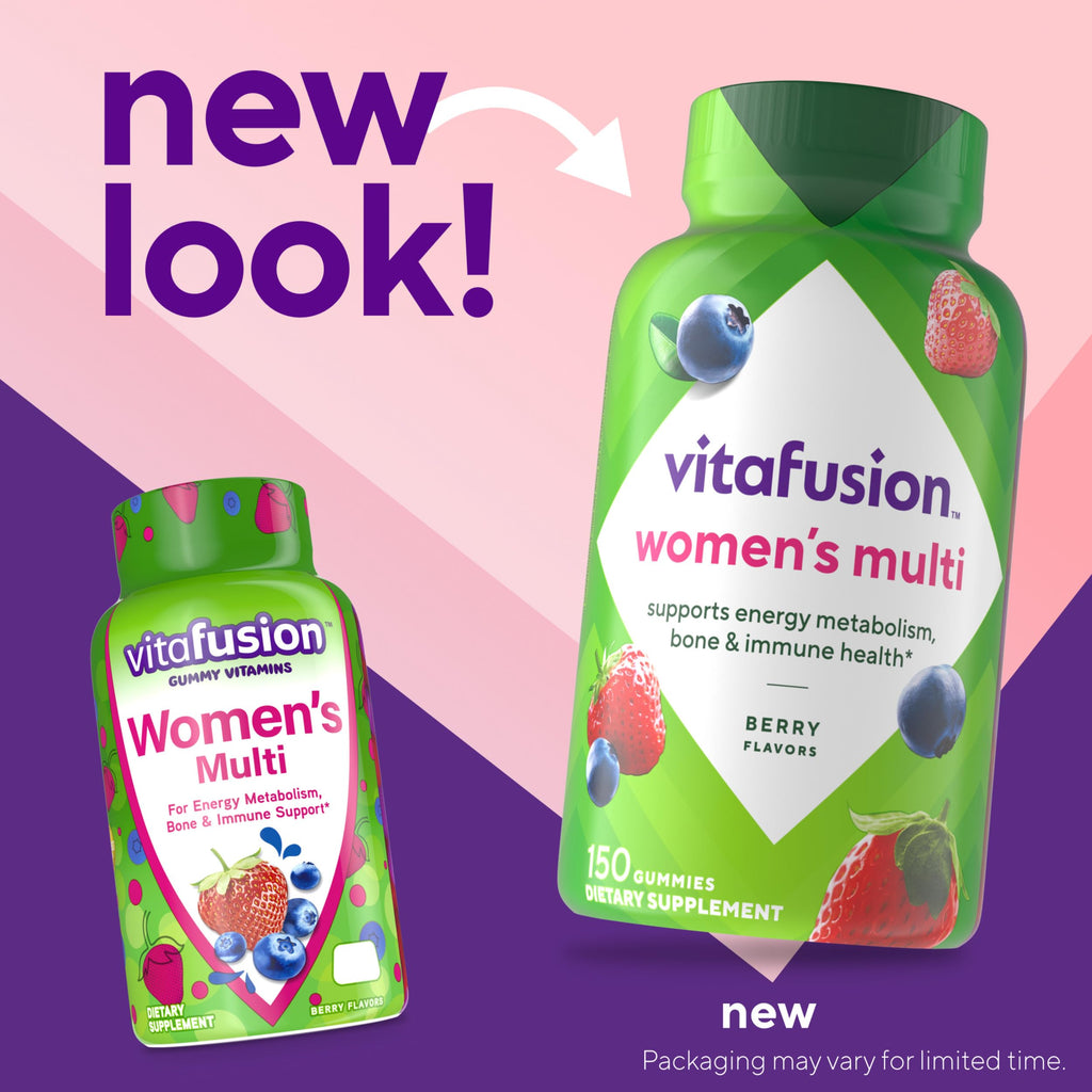Vitafusion Women's Multivitamin Gummy | 150 Adult Gummies | with Vitamins A, B, C, D, E | Berry Flavor | Gluten and Dairy Free Supplement