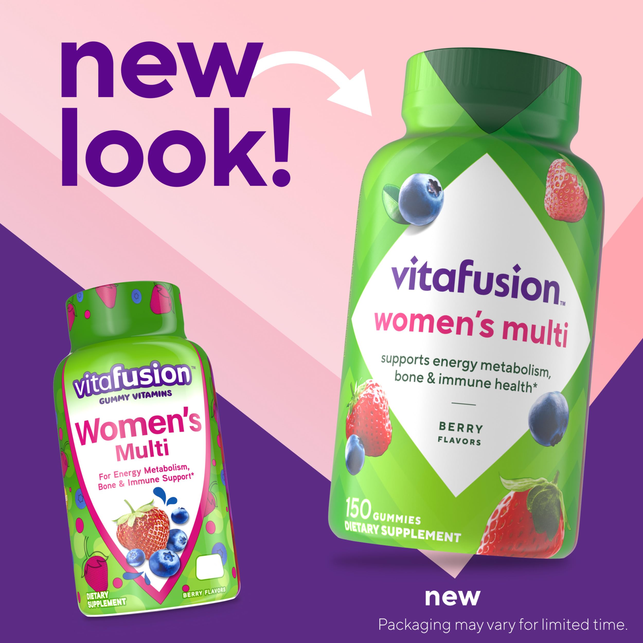 Vitafusion Women's Multivitamin Gummy | 150 Adult Gummies | with Vitamins A, B, C, D, E | Berry Flavor | Gluten and Dairy Free Supplement