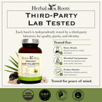 Herbal Roots Organic Saw Palmetto Supplement - Men’s Prostate Health - USDA Certified Organic - 3rd Party Purity Tested - 60 Vegan Capsules