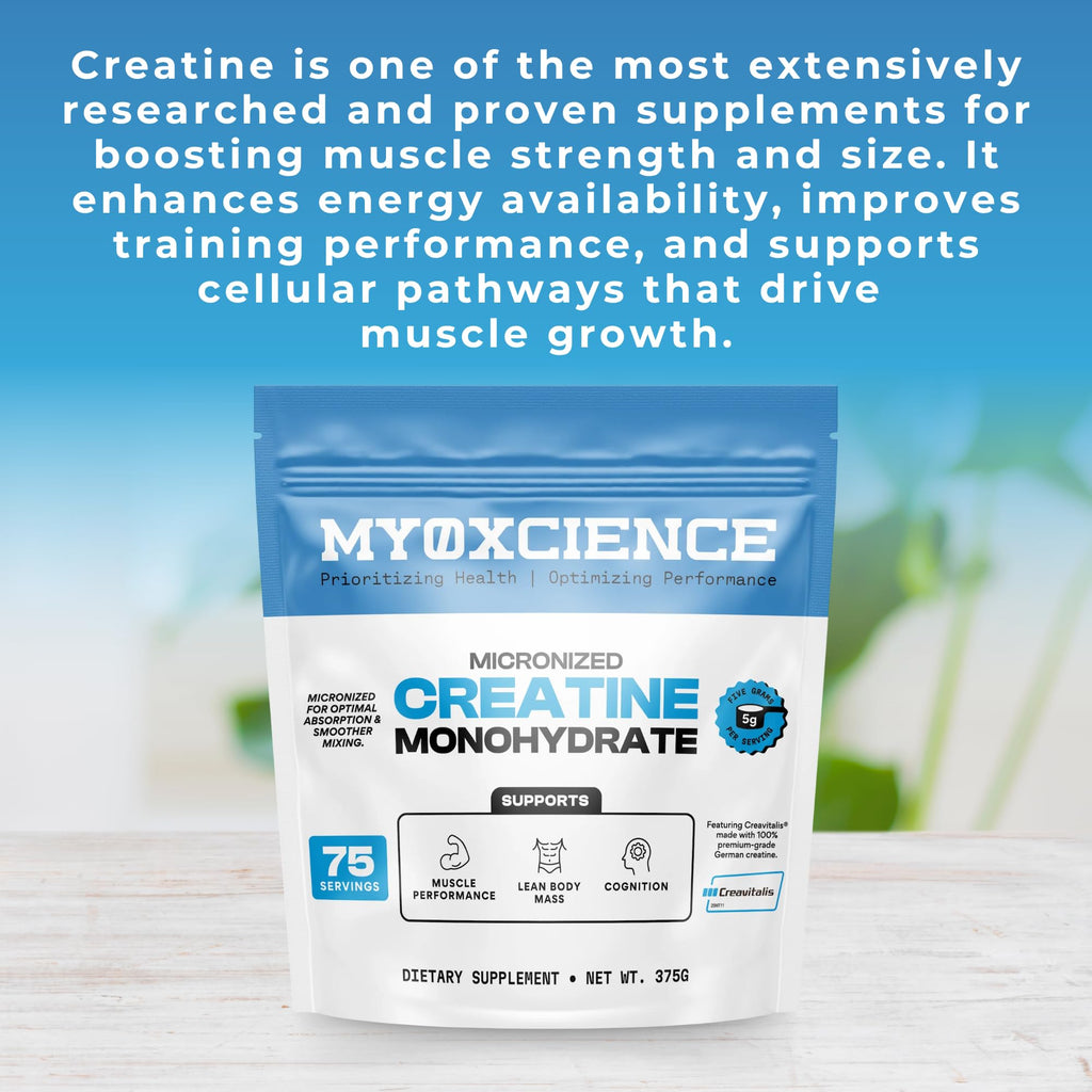 MYOXCIENCE Micronized Creavitalis Creatine | The World’s Purest Micronized Form of Creatine Monohydrate | Supports Muscle Performance, Lean Body Mass, & Cognition | 75 Servings