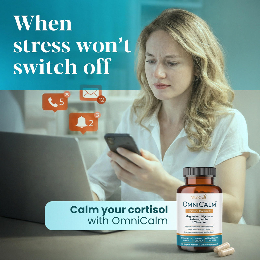 OmniCalm Cortisol Reducer & Manager Supplement for Women and Men