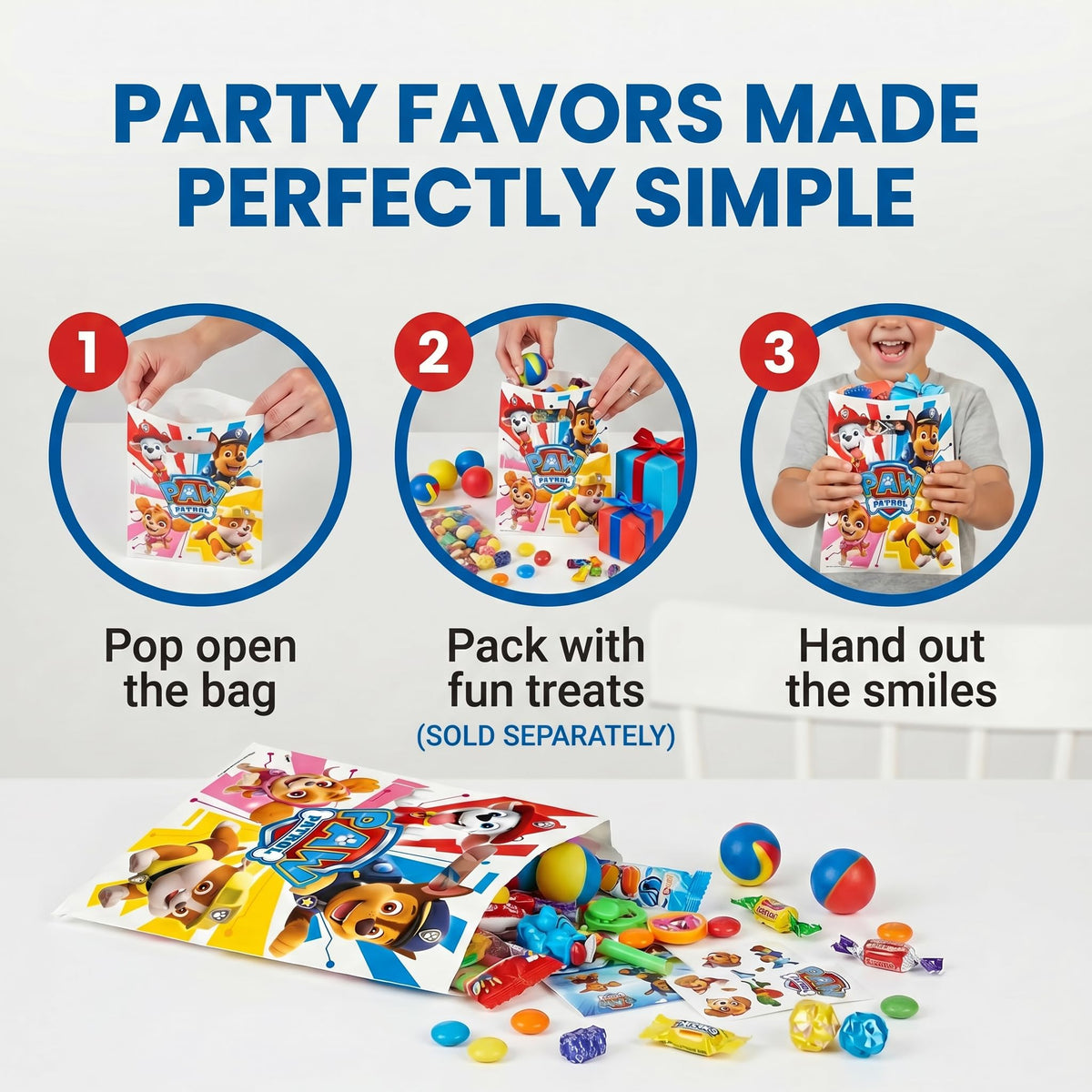 Paw Patrol Goodie Bags for Paw Patrol Party Favors | 16 Pack Party Bags