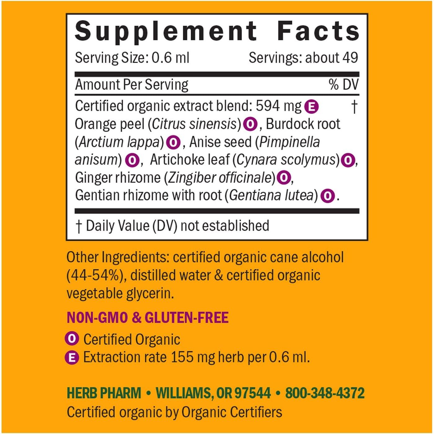 Buy now Herb Pharm Better Bitters Certified Organic Digestive Bitters, Classic, 1 Ounce at indiglob india