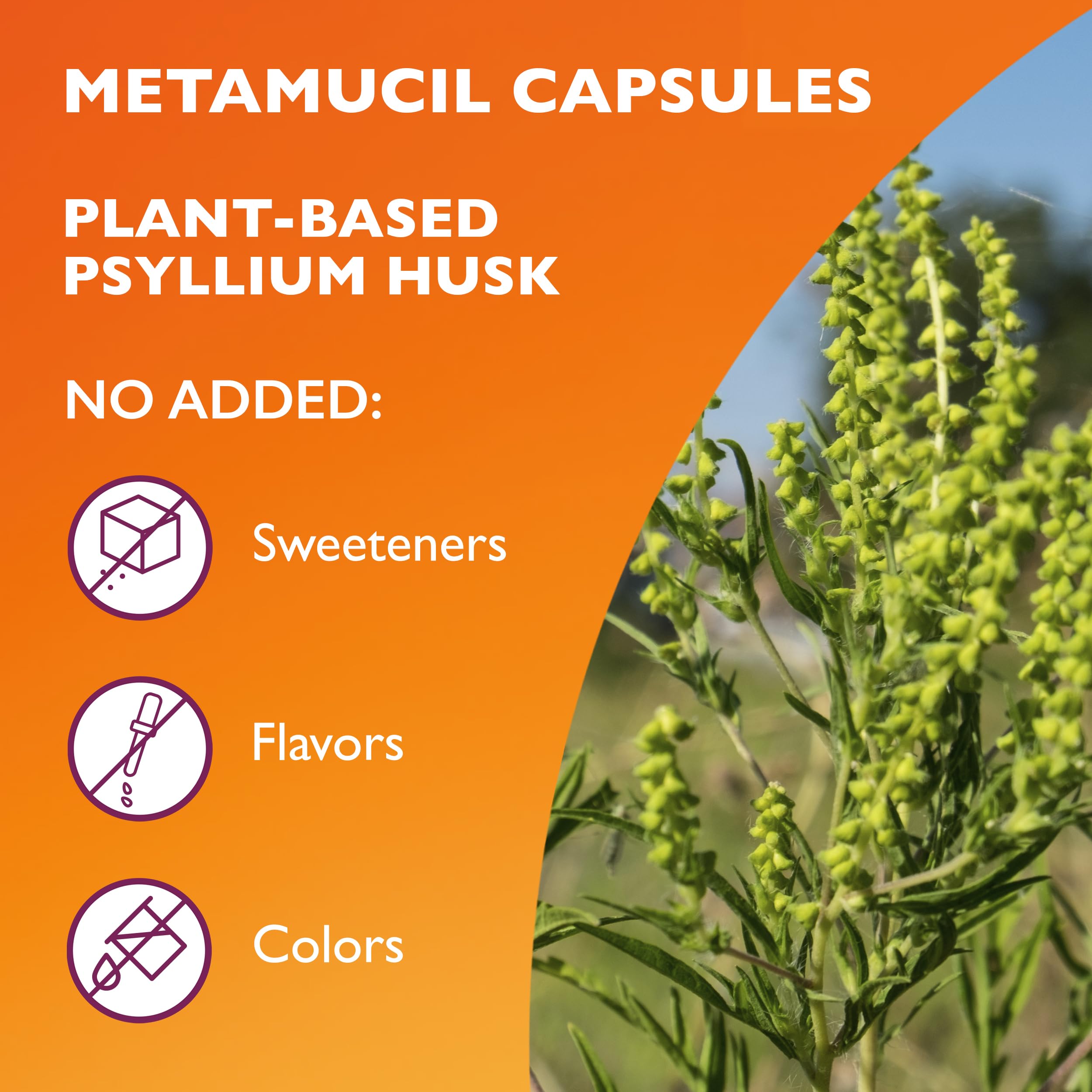 Metamucil, Psyllium Husk GLP-1 Friendly Fiber Capsules, 300 Capsules, 3-in-1 Fiber Supplement, Daily Psyllium Husk Fiber Capsules Help Support Digestive Health by Promoting Regularity*
