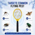 DEVOGUE® Electric Fly Swatter Bug Zapper Battery Operated Flies Killer Indoor and Outdoor Pest Control Mosquito Zapper and Insect Catcher Racket