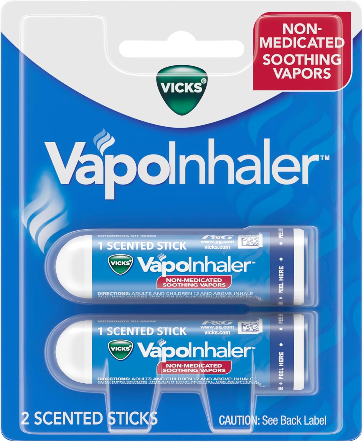 Buy now Vicks VapoInhaler, On-the-Go Portable Nasal Inhaler, Non-Medicated, With Refreshing Vicks Vapors, Menthol Scent , 2 Scented Sticks at indiglob india