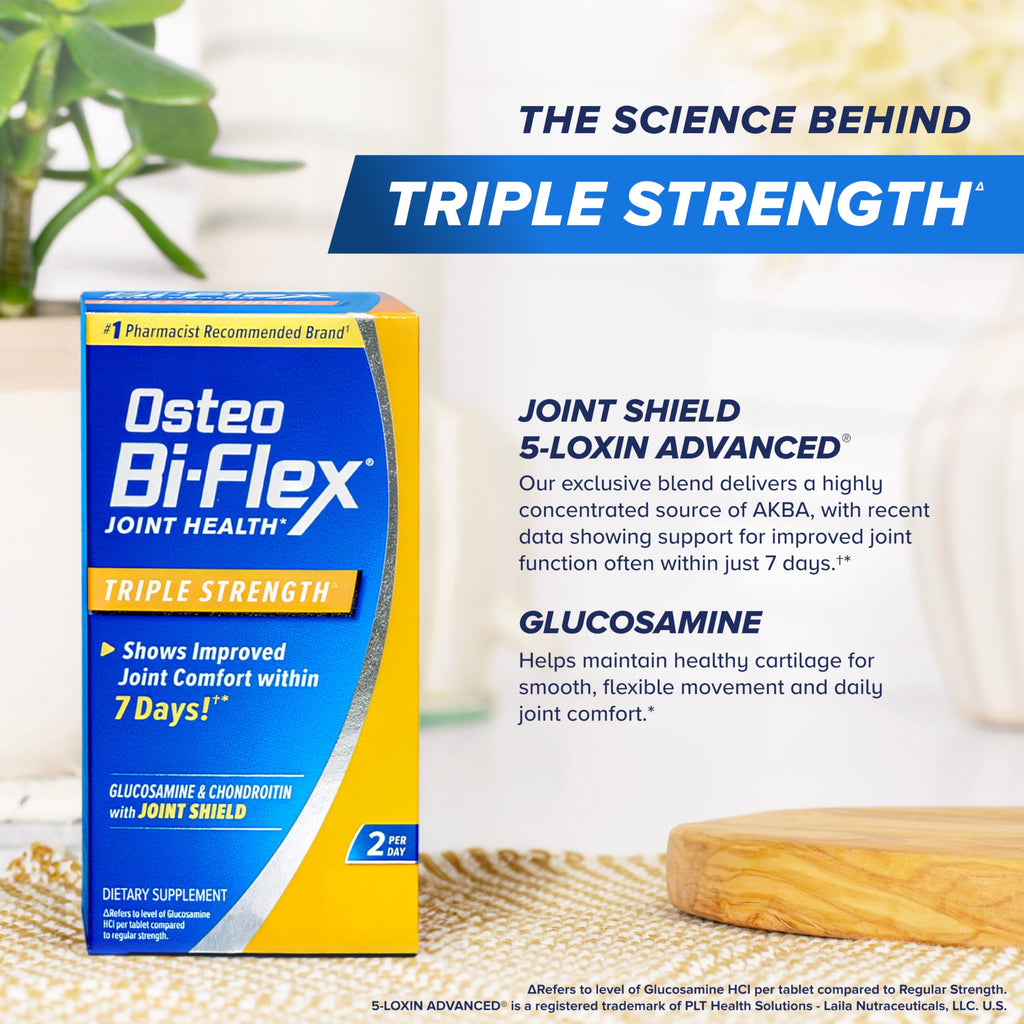 Osteo Bi-Flex Triple Strength Glucosamine Chondroitin Supplement, 120 Count | Improve Joint Function, Strength, Flexibility, Mobility, 120 Coated Tablets