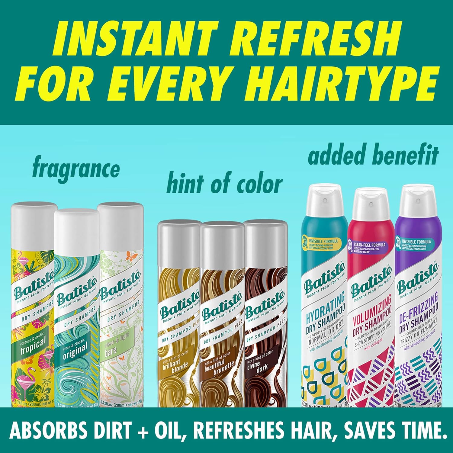 Buy now Batiste Dry Shampoo, Tropical Fragrance, 6.73 fl. oz. (Pack of 3) at indiglob india