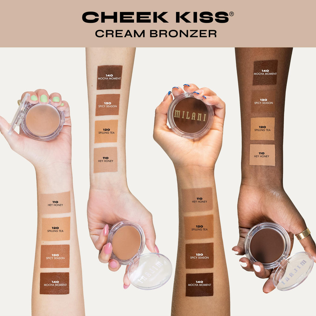 Milani Cream Bronzer, Cheek Kiss Cream Bronzer - Mocha Moment | Ultra-Blendable & Buildable Sun-Kissed Color. Infused With Nourishing & Hydrating Fruit Extracts. Made In Korea. Cruelty-Free