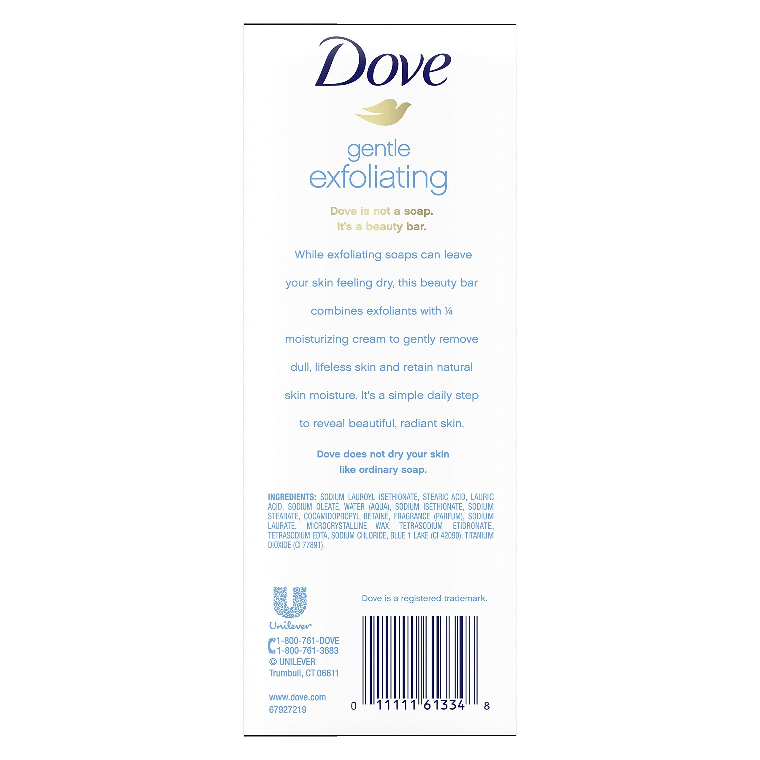 Buy now Dove Beauty Bar for Softer Skin Gentle Exfoliating More Moisturizing Than Bar Soap 3.75 oz 6 Bars at indiglob india