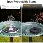 Buy now AISITIN 3.5W Solar Fountain Pump, LED Lighting Solar Water Pump Floating Fountain with 6 Nozzles, 1500mAh Battery Backup for Bird Bath, Fish Tank, Pond or Garden Decoration Solar Aerator Pump at indiglob india