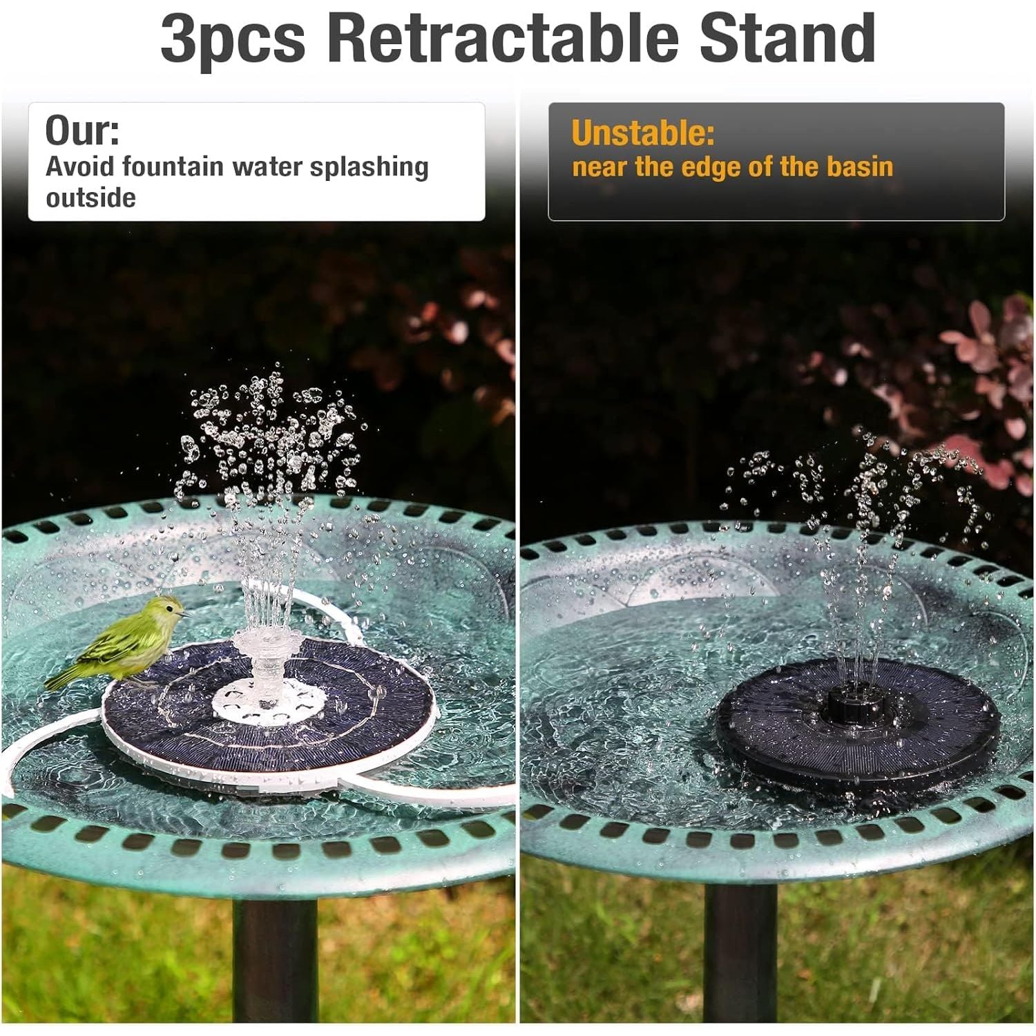 Buy now AISITIN 3.5W Solar Fountain Pump, LED Lighting Solar Water Pump Floating Fountain with 6 Nozzles, 1500mAh Battery Backup for Bird Bath, Fish Tank, Pond or Garden Decoration Solar Aerator Pump at indiglob india